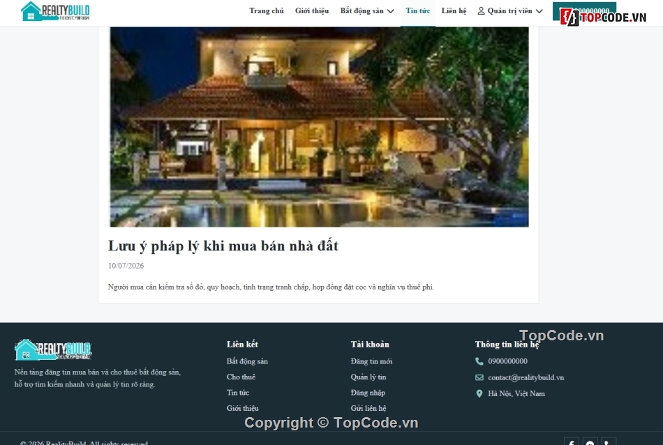 web bất động sản,website,website bất động sản